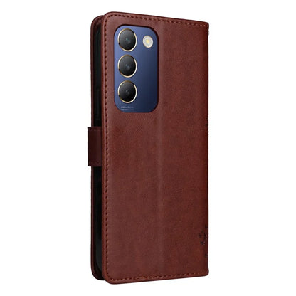 KT Imprinting Flower Series-3 For vivo V40 SE 5G / Y100 5G (Indonesia) / Y200e 5G / V30 Lite 5G (India) Case Leather Phone Wallet Cover