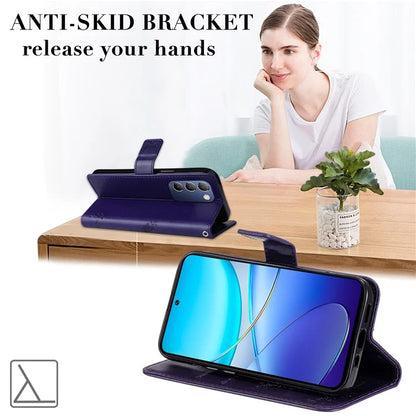 KT Imprinting Flower Series-3 For vivo V40 SE 5G / Y100 5G (Indonesia) / Y200e 5G / V30 Lite 5G (India) Case Leather Phone Wallet Cover
