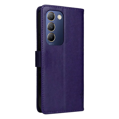 KT Imprinting Flower Series-3 For vivo V40 SE 5G / Y100 5G (Indonesia) / Y200e 5G / V30 Lite 5G (India) Case Leather Phone Wallet Cover
