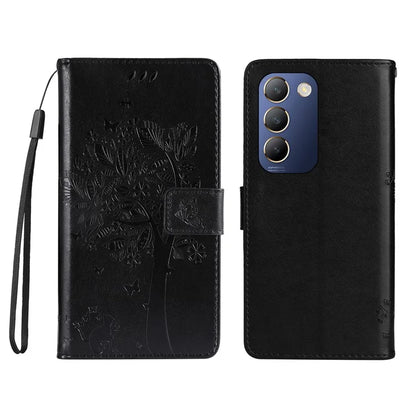 KT Imprinting Flower Series-3 For vivo V40 SE 5G / Y100 5G (Indonesia) / Y200e 5G / V30 Lite 5G (India) Case Leather Phone Wallet Cover