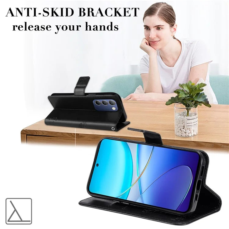 KT Imprinting Flower Series-3 For vivo V40 SE 5G / Y100 5G (Indonesia) / Y200e 5G / V30 Lite 5G (India) Case Leather Phone Wallet Cover