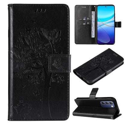 KT Imprinting Flower Series-3 For vivo V40 SE 5G / Y100 5G (Indonesia) / Y200e 5G / V30 Lite 5G (India) Case Leather Phone Wallet Cover