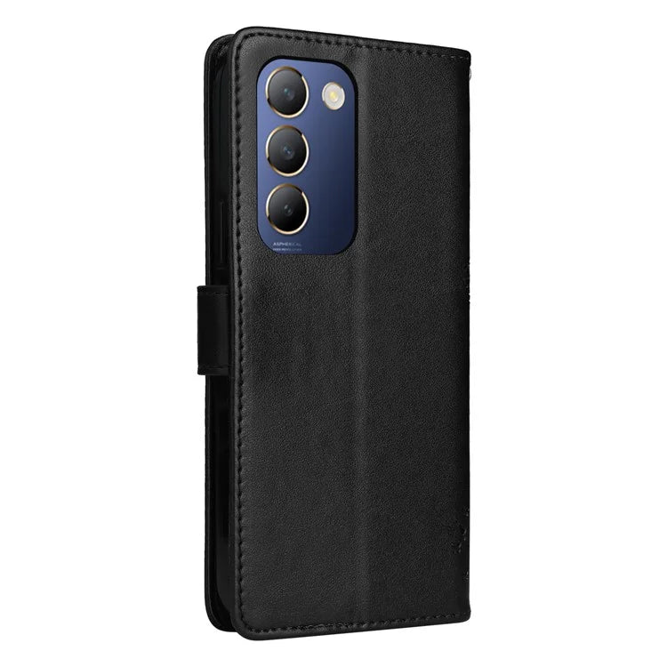 KT Imprinting Flower Series-3 For vivo V40 SE 5G / Y100 5G (Indonesia) / Y200e 5G / V30 Lite 5G (India) Case Leather Phone Wallet Cover
