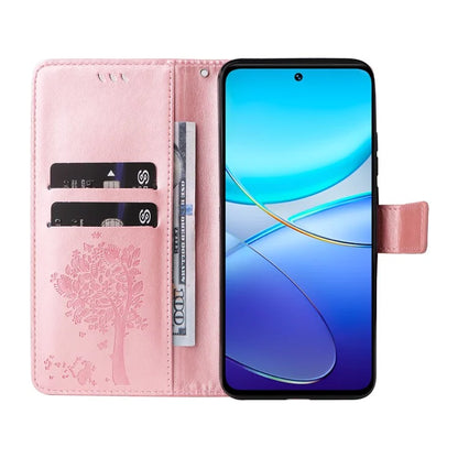 KT Imprinting Flower Series-3 For vivo V40 SE 5G / Y100 5G (Indonesia) / Y200e 5G / V30 Lite 5G (India) Case Leather Phone Wallet Cover Gold