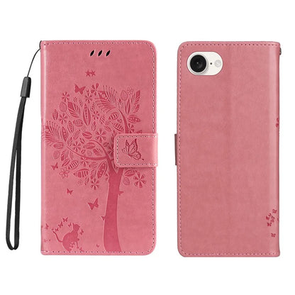 KT Imprinting Flower Series-3 For iPhone SE (2024) Wallet Case Tree Pattern Leather Phone Cover