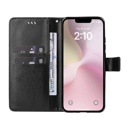 KT Imprinting Flower Series-3 For iPhone SE (2024) Wallet Case Tree Pattern Leather Phone Cover