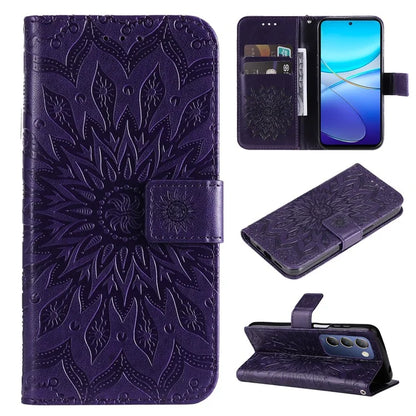 KT Imprinting Flower Series-1 For vivo V40 SE 5G / Y100 5G (Indonesia) / Y200e 5G / V30 Lite 5G (India) Case Leather Phone Cover