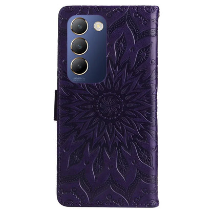 KT Imprinting Flower Series-1 For vivo V40 SE 5G / Y100 5G (Indonesia) / Y200e 5G / V30 Lite 5G (India) Case Leather Phone Cover