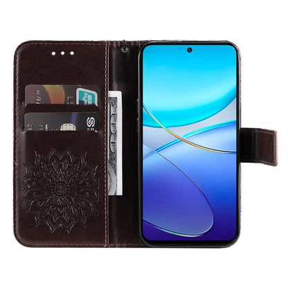 KT Imprinting Flower Series-1 For vivo V40 SE 5G / Y100 5G (Indonesia) / Y200e 5G / V30 Lite 5G (India) Case Leather Phone Cover