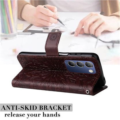 KT Imprinting Flower Series-1 For vivo V40 SE 5G / Y100 5G (Indonesia) / Y200e 5G / V30 Lite 5G (India) Case Leather Phone Cover