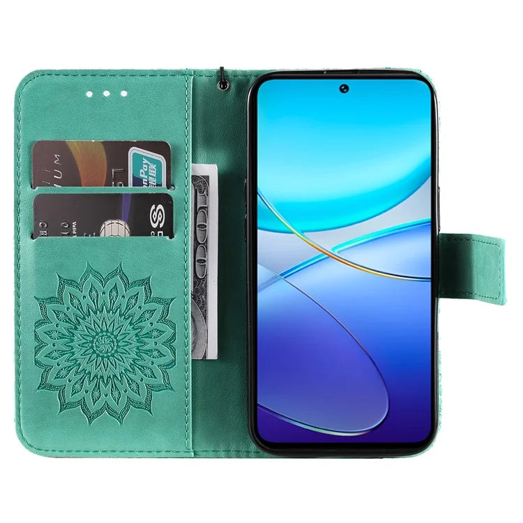 KT Imprinting Flower Series-1 For vivo V40 SE 5G / Y100 5G (Indonesia) / Y200e 5G / V30 Lite 5G (India) Case Leather Phone Cover
