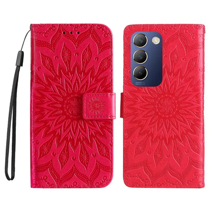 KT Imprinting Flower Series-1 For vivo V40 SE 5G / Y100 5G (Indonesia) / Y200e 5G / V30 Lite 5G (India) Case Leather Phone Cover