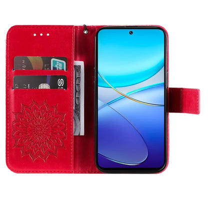 KT Imprinting Flower Series-1 For vivo V40 SE 5G / Y100 5G (Indonesia) / Y200e 5G / V30 Lite 5G (India) Case Leather Phone Cover
