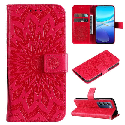 KT Imprinting Flower Series-1 For vivo V40 SE 5G / Y100 5G (Indonesia) / Y200e 5G / V30 Lite 5G (India) Case Leather Phone Cover