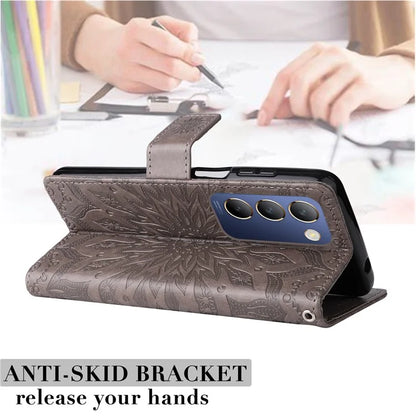 KT Imprinting Flower Series-1 For vivo V40 SE 5G / Y100 5G (Indonesia) / Y200e 5G / V30 Lite 5G (India) Case Leather Phone Cover