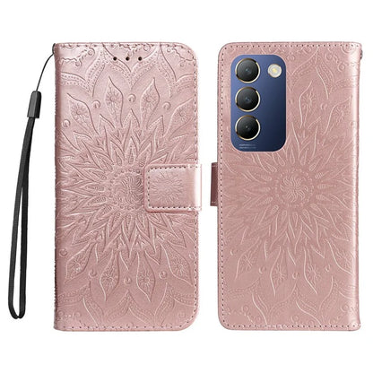 KT Imprinting Flower Series-1 For vivo V40 SE 5G / Y100 5G (Indonesia) / Y200e 5G / V30 Lite 5G (India) Case Leather Phone Cover