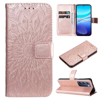 KT Imprinting Flower Series-1 For vivo V40 SE 5G / Y100 5G (Indonesia) / Y200e 5G / V30 Lite 5G (India) Case Leather Phone Cover