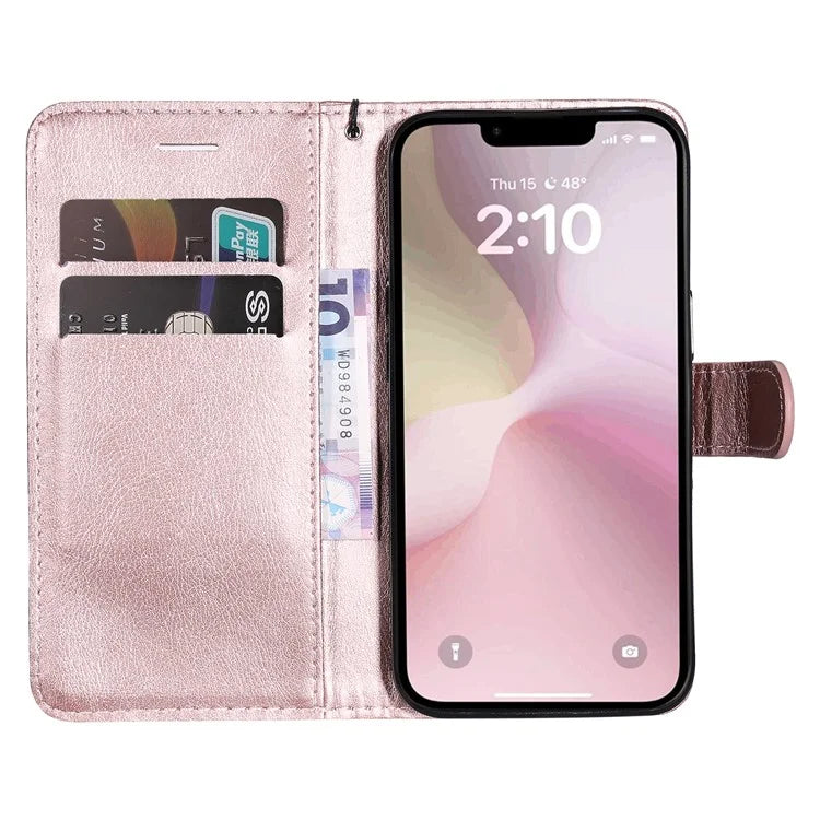 KT Leather Series-2 for iPhone SE (2024) Case Solid Color Wallet Leather Phone Cover