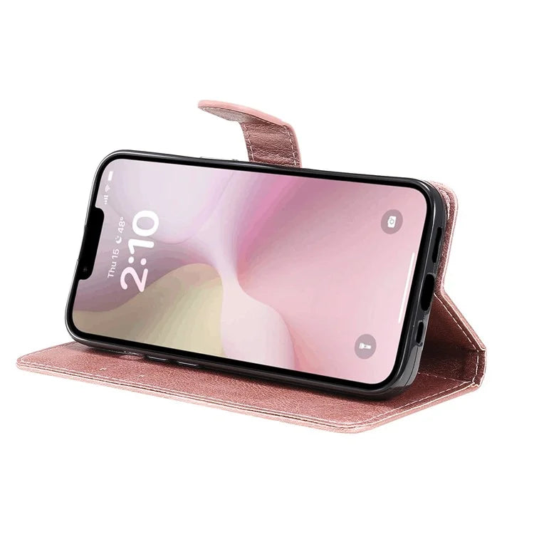 KT Leather Series-2 for iPhone SE (2024) Case Solid Color Wallet Leather Phone Cover