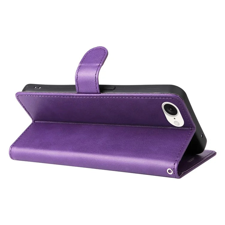 KT Leather Series-2 for iPhone SE (2024) Case Solid Color Wallet Leather Phone Cover