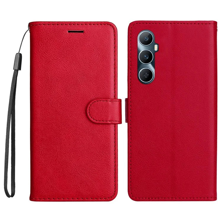 KT Leather Series-2 for Realme C65 4G Case Folio Shockproof Solid Color Phone Cover