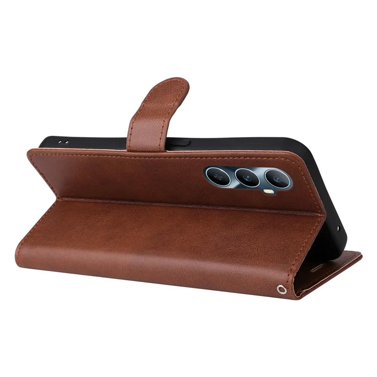 KT Leather Series-2 for Realme C65 4G Case Folio Shockproof Solid Color Phone Cover