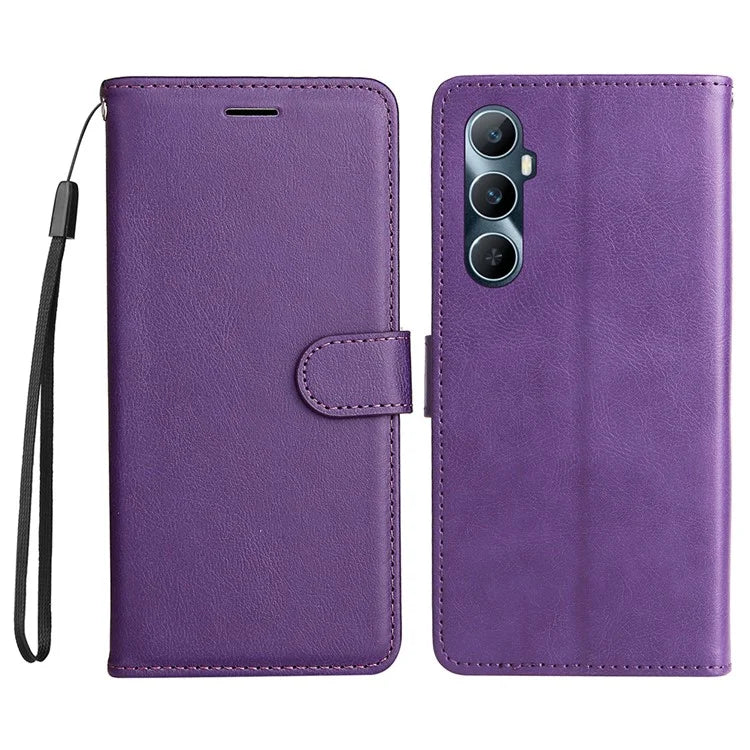 KT Leather Series-2 for Realme C65 4G Case Folio Shockproof Solid Color Phone Cover