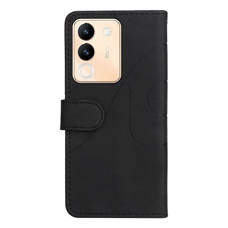 KT Leather Series-1 For vivo V29e (Global) 5G / Y200 (India) 5G Case Dual Color Splicing Phone Leather Cover