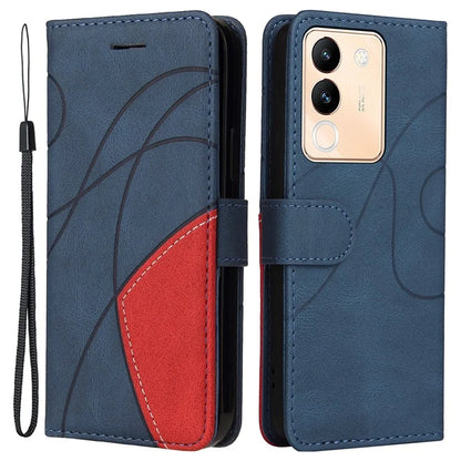 KT Leather Series-1 For vivo V29e (Global) 5G / Y200 (India) 5G Case Dual Color Splicing Phone Leather Cover