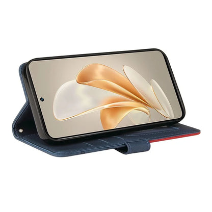 KT Leather Series-1 For vivo V29e (Global) 5G / Y200 (India) 5G Case Dual Color Splicing Phone Leather Cover