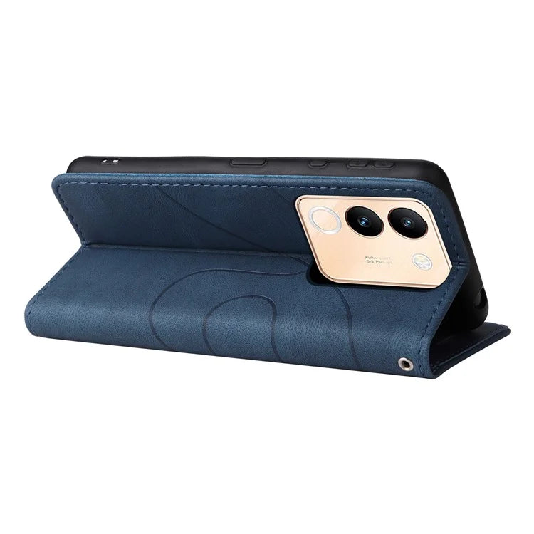 KT Leather Series-1 For vivo V29e (Global) 5G / Y200 (India) 5G Case Dual Color Splicing Phone Leather Cover