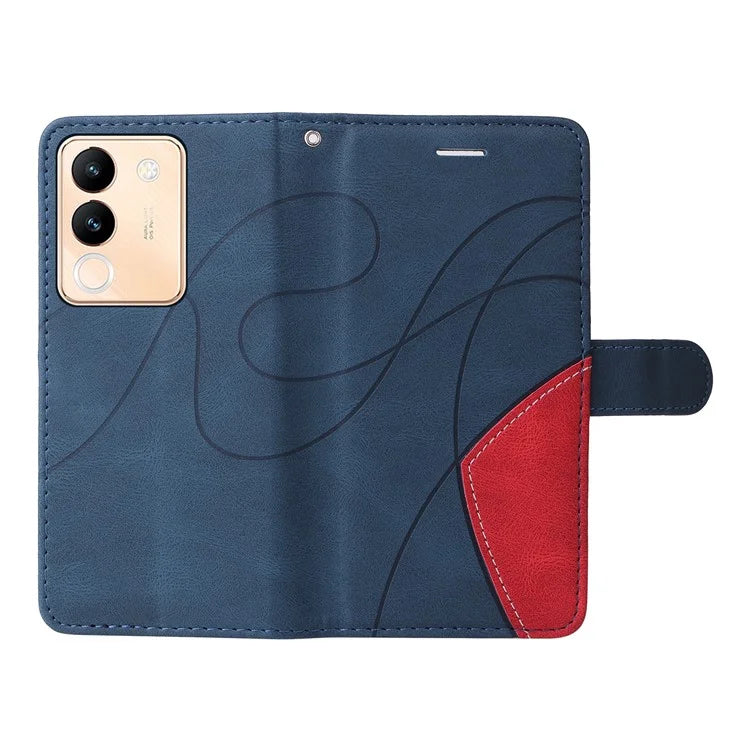 KT Leather Series-1 For vivo V29e (Global) 5G / Y200 (India) 5G Case Dual Color Splicing Phone Leather Cover