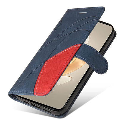 KT Leather Series-1 For vivo V29e (Global) 5G / Y200 (India) 5G Case Dual Color Splicing Phone Leather Cover