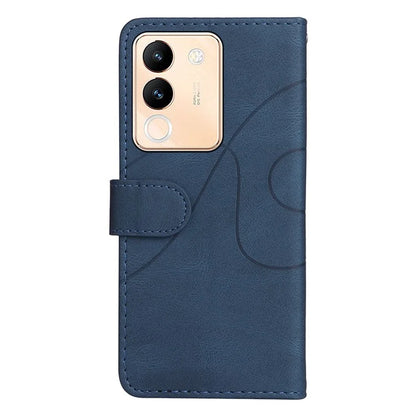 KT Leather Series-1 For vivo V29e (Global) 5G / Y200 (India) 5G Case Dual Color Splicing Phone Leather Cover