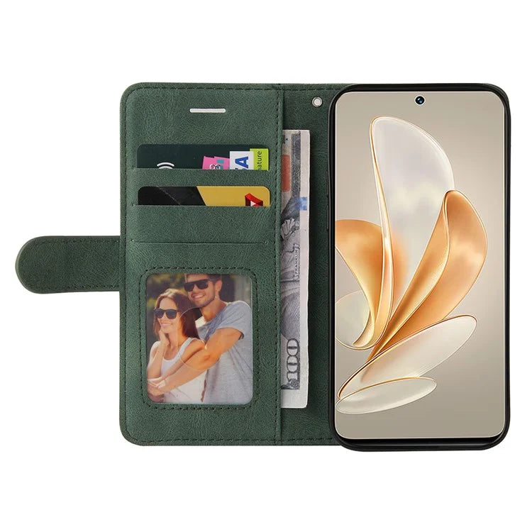 KT Leather Series-1 For vivo V29e (Global) 5G / Y200 (India) 5G Case Dual Color Splicing Phone Leather Cover