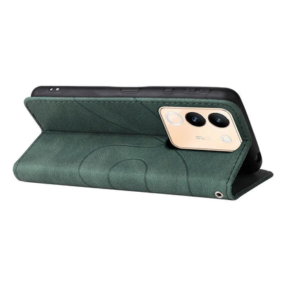 KT Leather Series-1 For vivo V29e (Global) 5G / Y200 (India) 5G Case Dual Color Splicing Phone Leather Cover