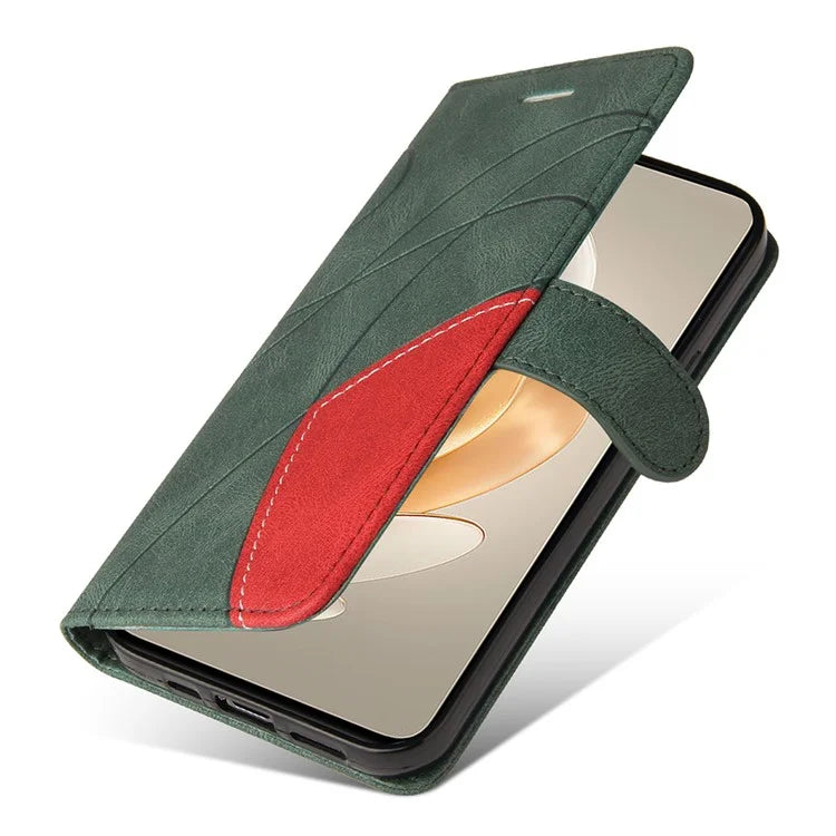 KT Leather Series-1 For vivo V29e (Global) 5G / Y200 (India) 5G Case Dual Color Splicing Phone Leather Cover