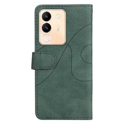 KT Leather Series-1 For vivo V29e (Global) 5G / Y200 (India) 5G Case Dual Color Splicing Phone Leather Cover