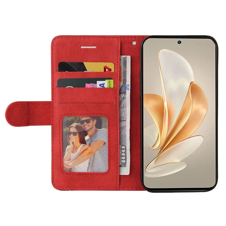 KT Leather Series-1 For vivo V29e (Global) 5G / Y200 (India) 5G Case Dual Color Splicing Phone Leather Cover