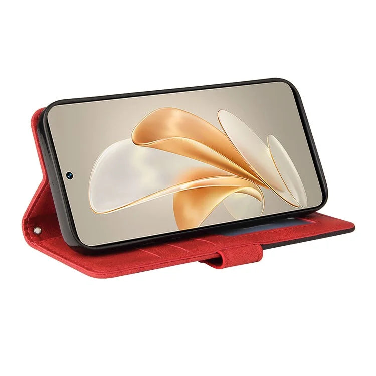 KT Leather Series-1 For vivo V29e (Global) 5G / Y200 (India) 5G Case Dual Color Splicing Phone Leather Cover