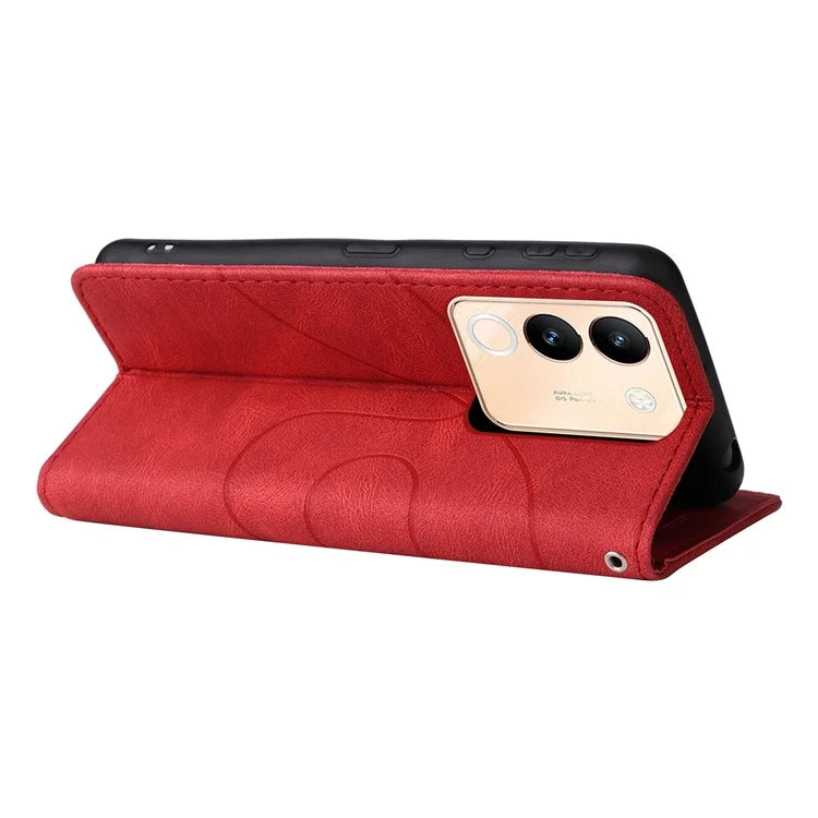 KT Leather Series-1 For vivo V29e (Global) 5G / Y200 (India) 5G Case Dual Color Splicing Phone Leather Cover