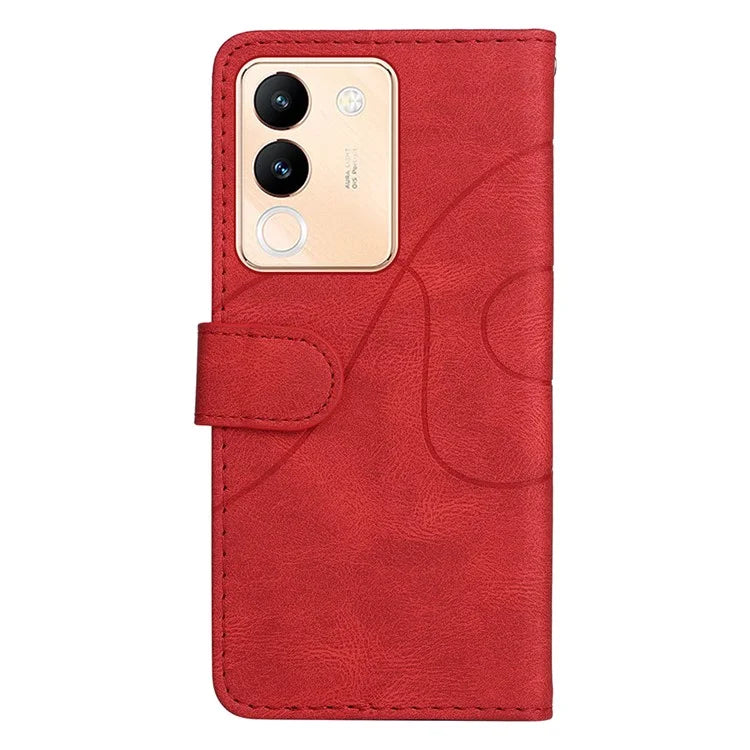 KT Leather Series-1 For vivo V29e (Global) 5G / Y200 (India) 5G Case Dual Color Splicing Phone Leather Cover