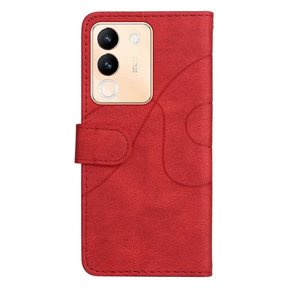 KT Leather Series-1 For vivo V29e (Global) 5G / Y200 (India) 5G Case Dual Color Splicing Phone Leather Cover