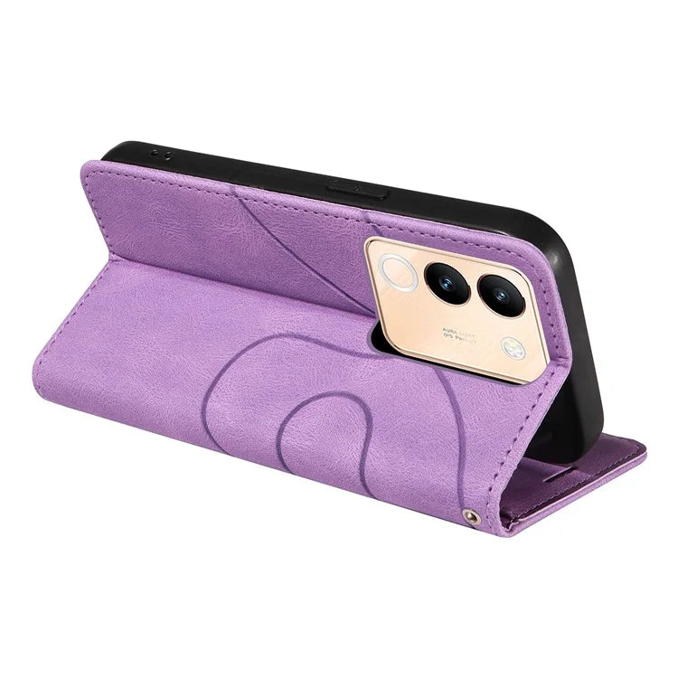 KT Leather Series-1 For vivo V29e (Global) 5G / Y200 (India) 5G Case Dual Color Splicing Phone Leather Cover