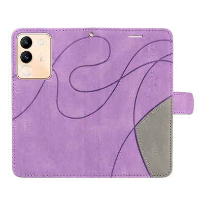 KT Leather Series-1 For vivo V29e (Global) 5G / Y200 (India) 5G Case Dual Color Splicing Phone Leather Cover