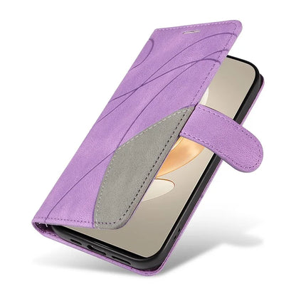 KT Leather Series-1 For vivo V29e (Global) 5G / Y200 (India) 5G Case Dual Color Splicing Phone Leather Cover