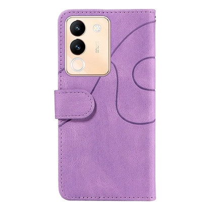 KT Leather Series-1 For vivo V29e (Global) 5G / Y200 (India) 5G Case Dual Color Splicing Phone Leather Cover
