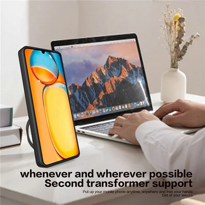 For Xiaomi Redmi 13C 4G / Poco C65 4G Case Slide Camera Lid TPU+PC Hybrid Phone Cover with Kickstand