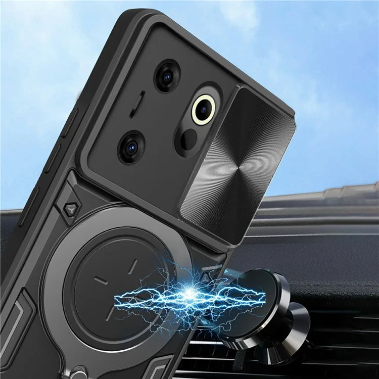 For TECNO Camon 20 Premier 5G Kickstand Case Slide Lens Cover TPU+PC Phone Shell