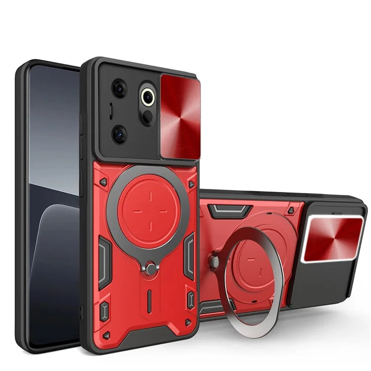 For TECNO Camon 20 Premier 5G Kickstand Case Slide Lens Cover TPU+PC Phone Shell